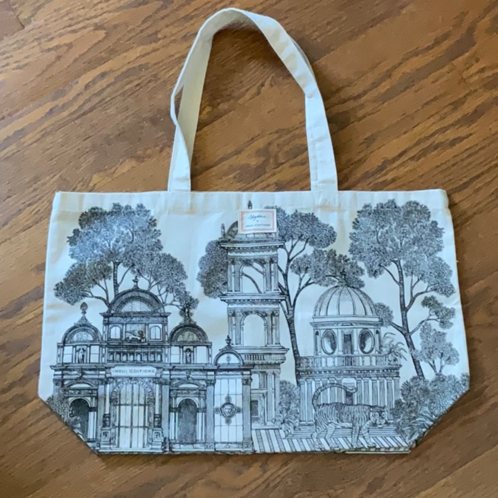Sezane Limited Edition Tote, Inoui Editions Canvas Cream Printed Tote Bag